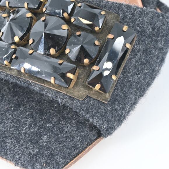 MARNI Gray Felt Rhinestone Block Heels Size 40 - Picture 9 of 13
